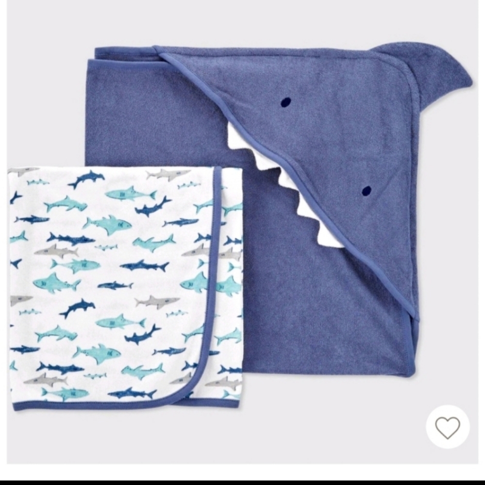 NWOT Carter's Infant Hooded Towel Set
